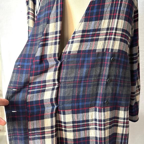 Rag & Bone Wool Blend Wrap Shirtdress Plaid Size Medium - Picture 5 of 10